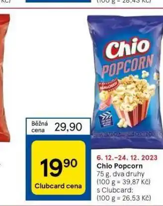 Tesco Chio popcorn nabídka