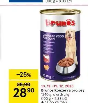 Tesco Brunos konzerva pro psy nabídka