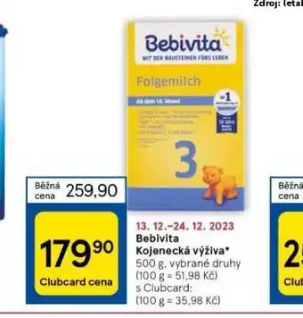Tesco Bebivita kojenecká výživa nabídka