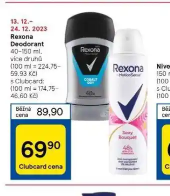 Tesco Rexona deodorant nabídka