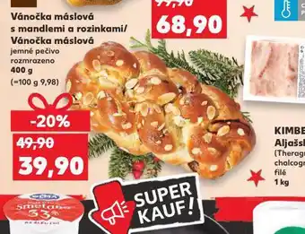 Kaufland Vánočka máslová s mandlemi a rozinkami nabídka