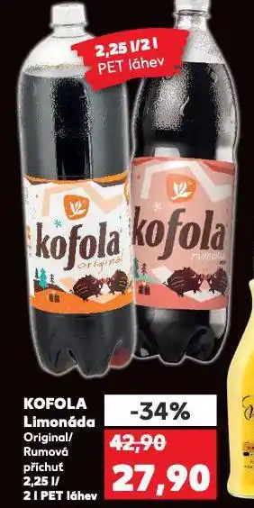 Kaufland Kofola original / rumová příchuť nabídka