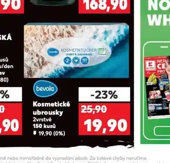 Kaufland Bevola kosmetické ubrousky nabídka