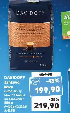 Kaufland Davidoff zrnková káva nabídka