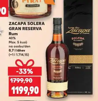 Kaufland Zacapa solera gran reserva rum nabídka