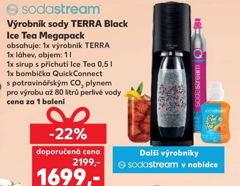 sodastream Výrobník sody TERRA Black Ice Tea Megapack nabídky v Kaufland