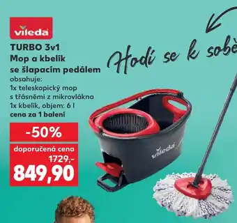 Kaufland vileda TURBO 3v1 Mop a kbelík se šlapacím pedálem nabídka