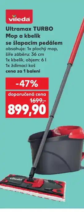 Kaufland vileda Ultramax TURBO Mop a kbelík se šlapacím pedálem nabídka