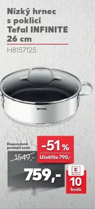 Kaufland Nízký hrnec s poklici Tefal INFINITE 26 cm nabídka