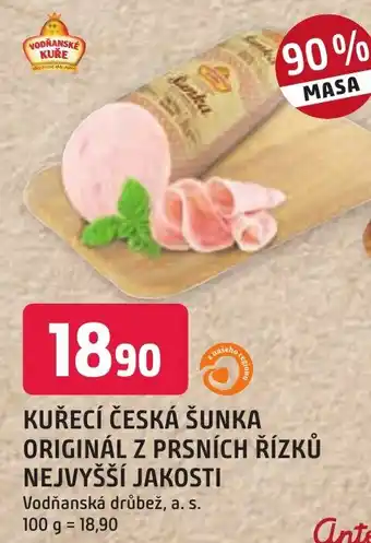 Trefa KUŘECÍ ČESKÁ ŠUNKA ORIGINÁL Z PRSNÍCH ŘÍZKŮ NEJVYŠŠÍ JAKOSTI nabídka