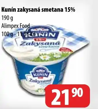 Partner Maloobchodní síť Kunín zakysaná smetana 15% nabídka