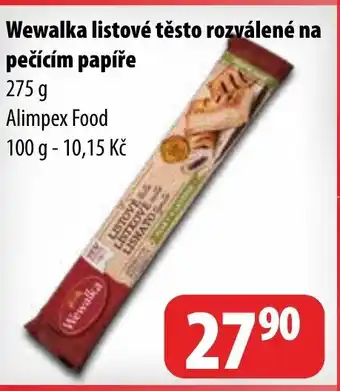 Partner Maloobchodní síť Wewalka listové těsto rozválené na pečícím papíře nabídka