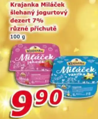 ESO MARKET Krajanka Miláček šlehaný jogurtový dezert 7% různé příchutě nabídka