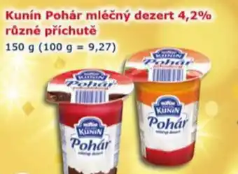 Kunín Pohár mléčný dezert 4,2% různé příchutě