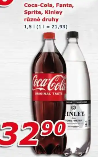 ESO MARKET Coca-Cola, Fanta, Sprite, Kinley různé druhy 1,5L nabídka