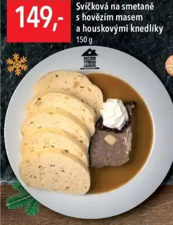 Globus Svíčková na smetaně s hovězím masem a houskovými knedlíky nabídka