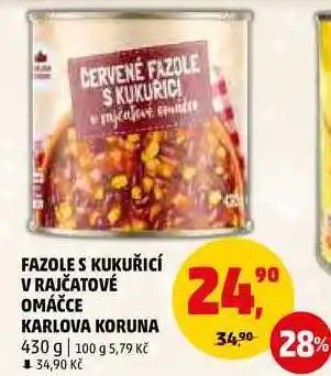 Penny Market Fazole s kukuřicí v rajčatové omáčce karlova koruna, 430 g nabídka