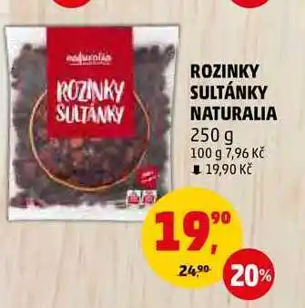Penny Market Rozinky sultánky naturalia, 250 g nabídka