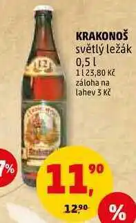 Penny Market Krakonoš světlý ležák, 0,5 l nabídka