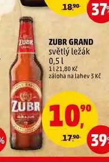Penny Market Zubr grand světlý ležák, 0,5 l nabídka