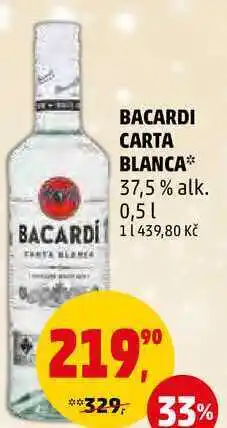 Penny Market Bacardi carta blanca 37,5% alk., 0,5 l nabídka