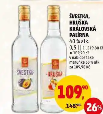 Penny Market Švestka, hruška královská palírna 40% alk., 0,5 l nabídka