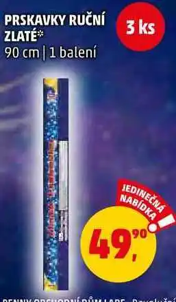 Penny Market Prskavky ruční zlaté 90 cm, 1 balení nabídka