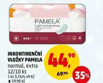 Penny Market Inkontinenční vložky pamela normal, extra 12/10 ks nabídka