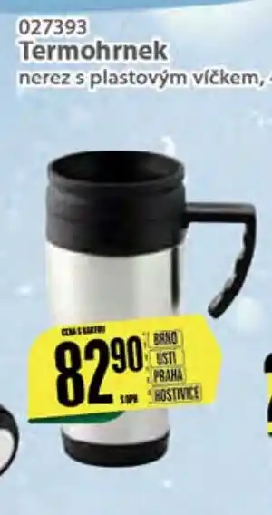 Termohrnek nerez s plastovým víčkem, 400ml