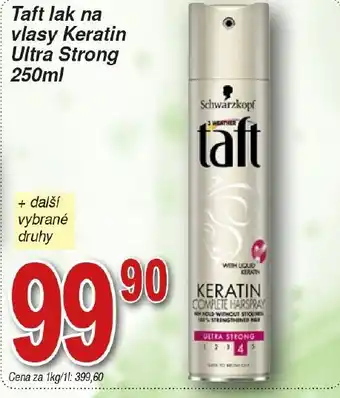 Hruška Taft lak na vlasy Keratin Ultra Strong 250ml nabídka