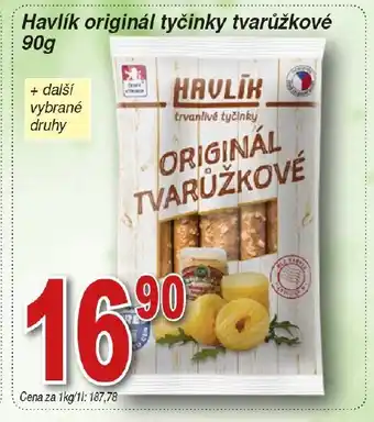 Hruška Havlík originál tyčinky tvarůžkové 90g nabídka