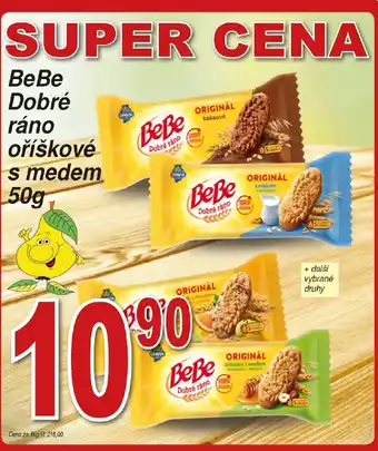 Hruška BeBe Dobré ráno oříškové s medem 50g nabídka