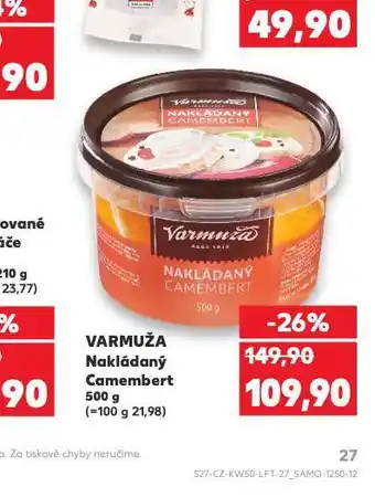 Kaufland Varmuža nakládaný camembert nabídka