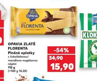 Kaufland Opavia zlaté florenta plněné oplatky nabídka