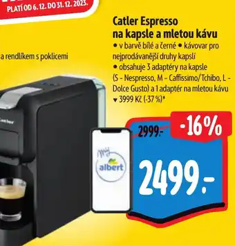 Albert Catler Espresso na kapsle a mletou kávu nabídka