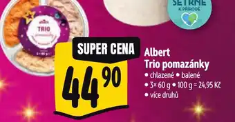 Albert Albert Trio pomazánky nabídka