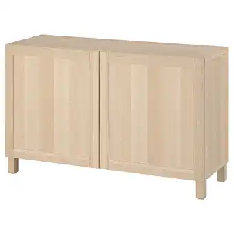 IKEA Bestå úložná sestava s dvířky, vz. bíle moř. dub/hanviken/stubbarp vz. bíle moř. dub, 120x42x74 cm nabídka