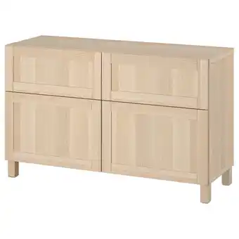 IKEA Bestå úlož.sestava s dvířky/zásuvkami, vz. bíle moř. dub/hanviken/stubbarp vz. bíle moř. dub, 120x42x74 cm nabídka