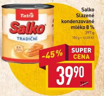 Billa Salko Slazené kondenzované mléko 8% nabídka
