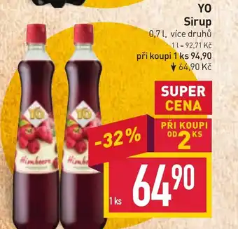 Billa YO Sirup nabídka