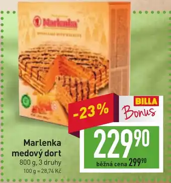 Billa Marlenka medový dort nabídka