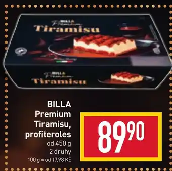 Billa BILLA Premium Tiramisu, profiteroles nabídka