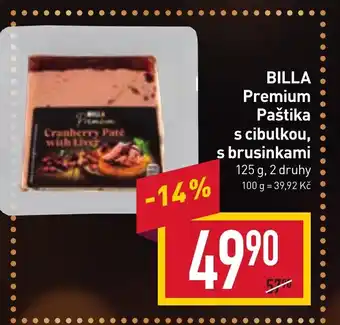 Billa BILLA Premium Paštika s cibulkou, s brusinkami nabídka