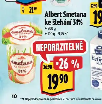 Albert Albert smetana ke šlehání 31% nabídka