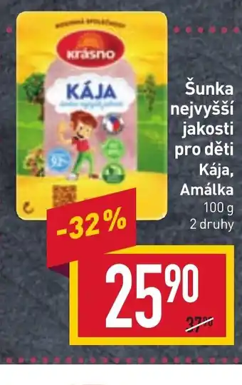Billa Šunka nejvyšší jakosti pro děti Kája, Amálka nabídka