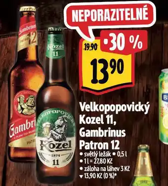 Albert Pivo velkopopovický kozel 11 nabídka