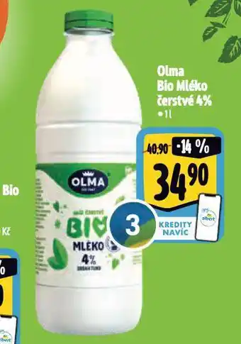 Albert Olma bio mléko čerstvé 4% nabídka