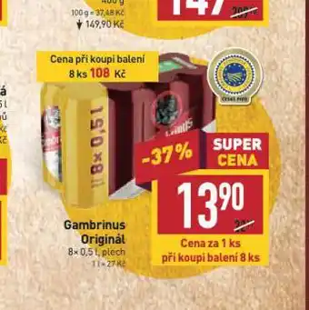 Billa Pivo gambrinus originál nabídka