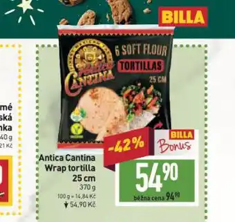Billa Antica cantina wrap tortilla 25 cm nabídka