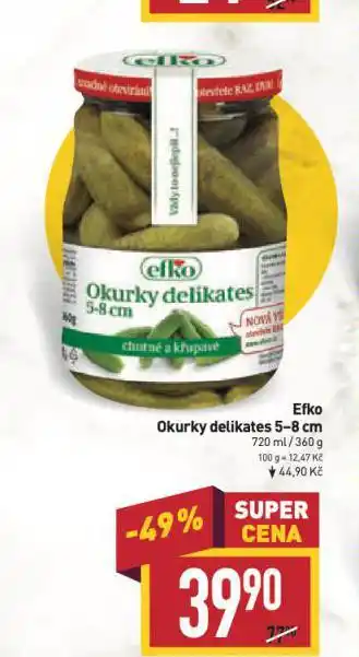 Billa Efko okurky delikates 5-8 cm nabídka